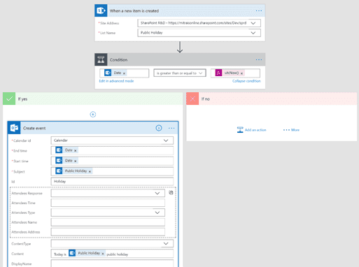 sharepoint workflow, set conditions on flow