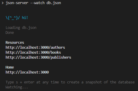 start the json server by type