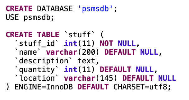 create database in CRUD Application using Java Servlet/JSP