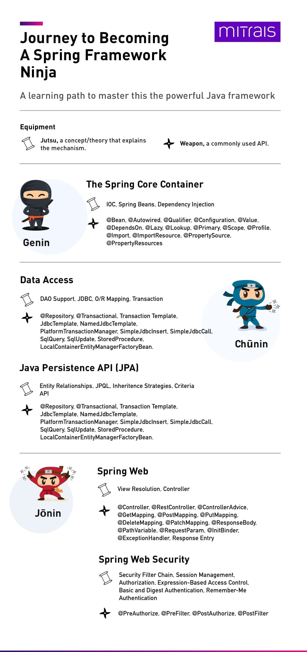 Journey to Becoming A Spring Framework Ninja infographic